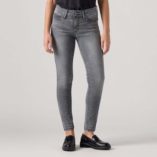 Dames Levis 711 Skinny Fit Double Button Jeans in Licht Grijs - Image 1