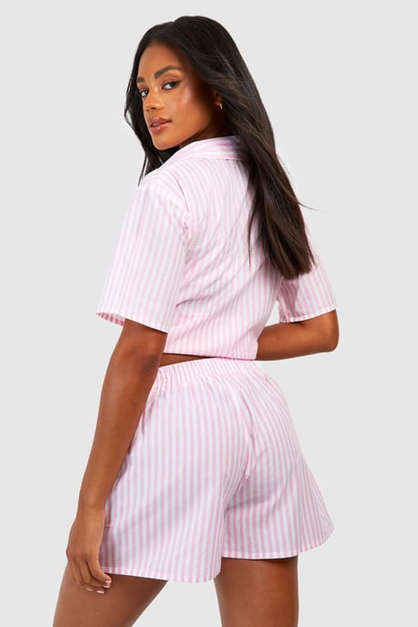 Cotton Pinstripe Pyjama Short - Image 2