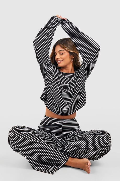 Loungewear Stripe Long Sleeve Top & Trousers Pyjama Set - Image 1