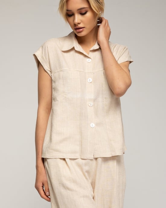 Blus med bröstfickor - Image 3