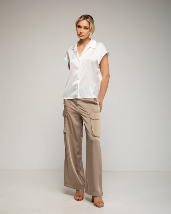 Blouse met V-hals en revers - Image 4