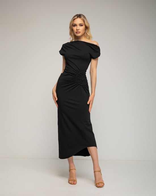 Jurk met asymmetrische kraag - Image 1