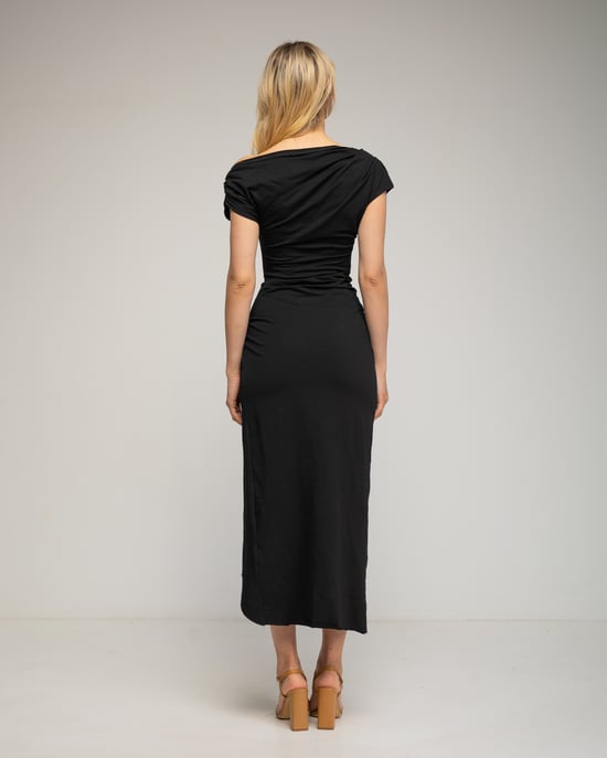 Jurk met asymmetrische kraag - Image 3