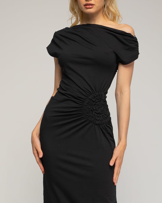 Jurk met asymmetrische kraag - Image 4