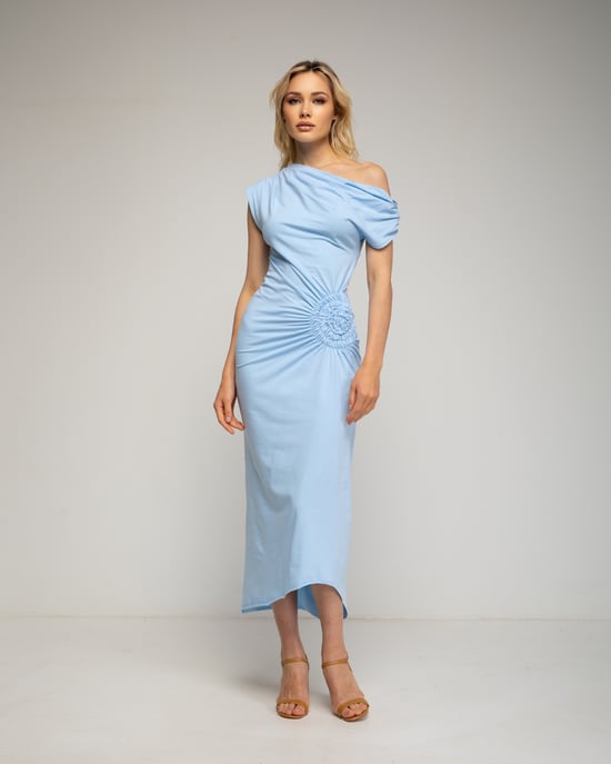 Jurk met asymmetrische kraag - Image 1