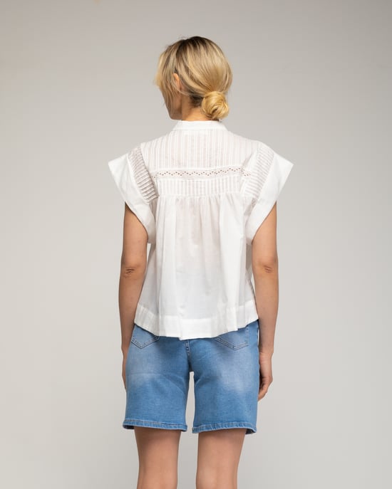Oversized mouwloze top met plooien - Image 2