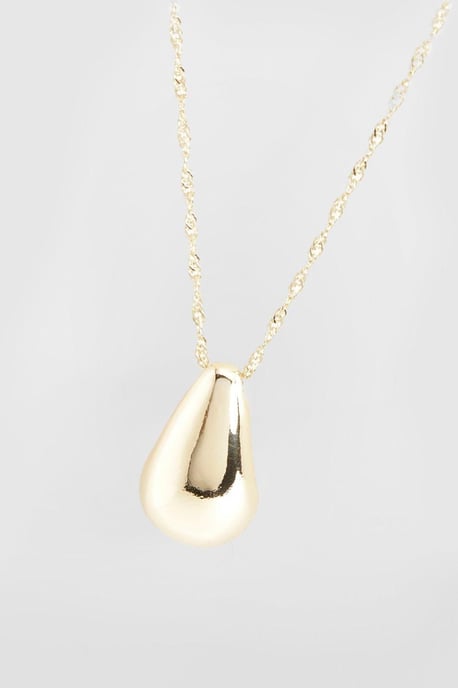 Gold Chunky Tear Drop Necklace - Image 3