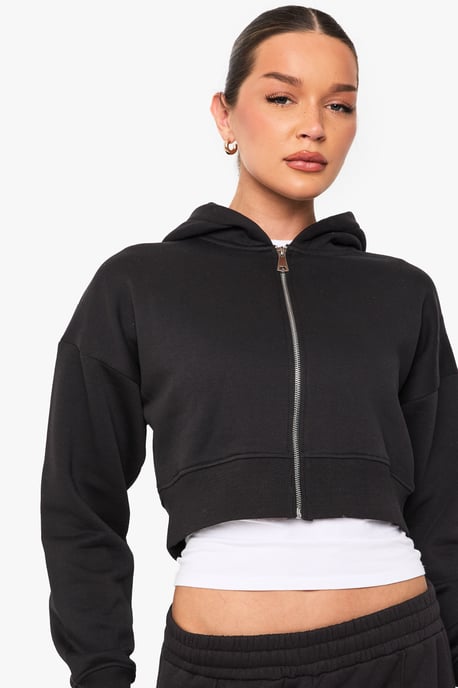 Shrunken Zip Through Hoodie - Image 4