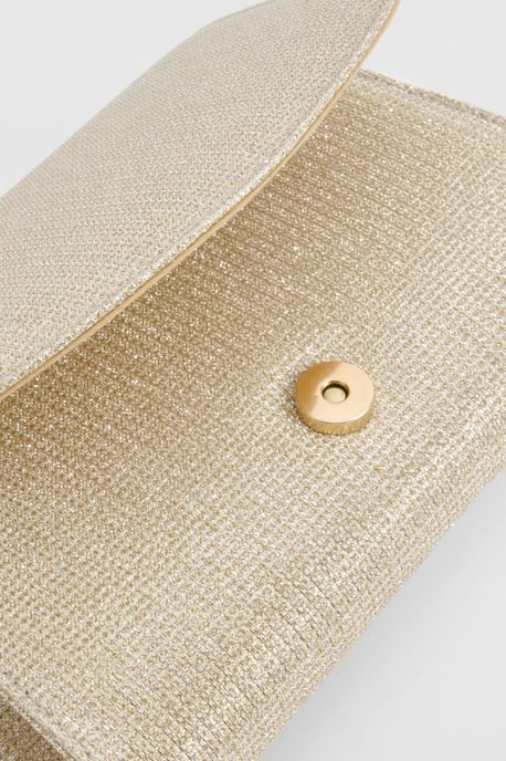 Gold Glitter Envelope Clutch Bag - Image 4