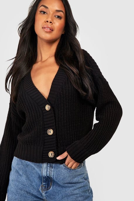 Chunky Knit Cropped Cardigan - Image 3