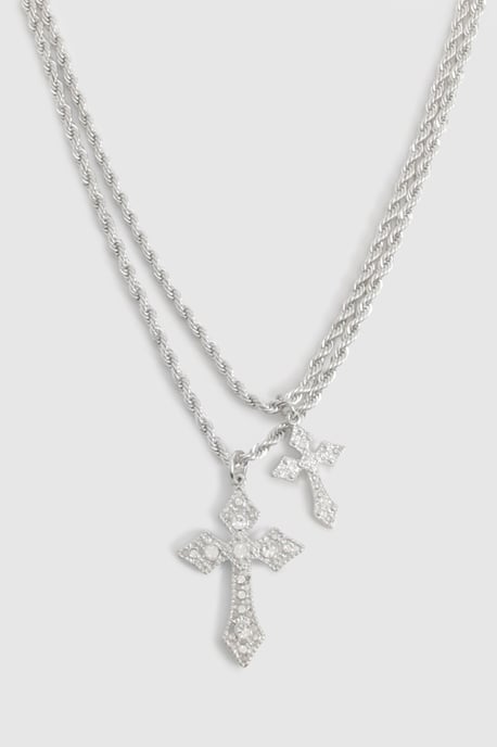 Cross Double Pendant Necklace - Image 2