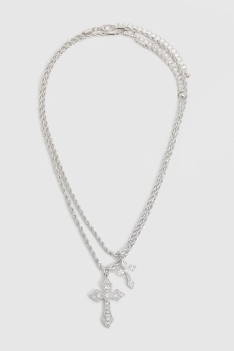 Cross Double Pendant Necklace - Image 3
