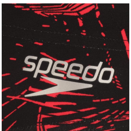 Speedo Heren Allover Zwemshort (Zwart/Rood) - Image 3