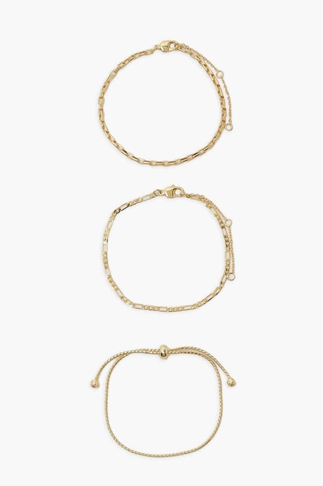 Real Gold Plated 3 Pack Bracelet Set - Image 2