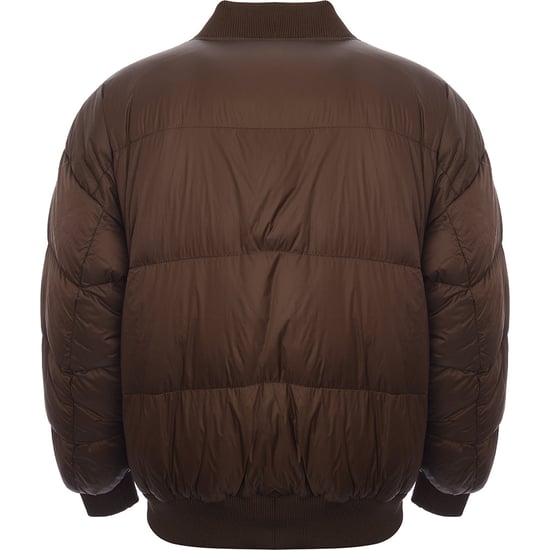 Good For Nothing Men's Matte Brown Combat Puffer Bomber Jacket - Image 2