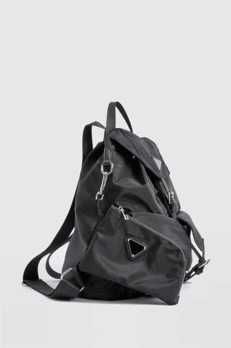 Double Pocket Nylon Rucksack Bag - Image 3