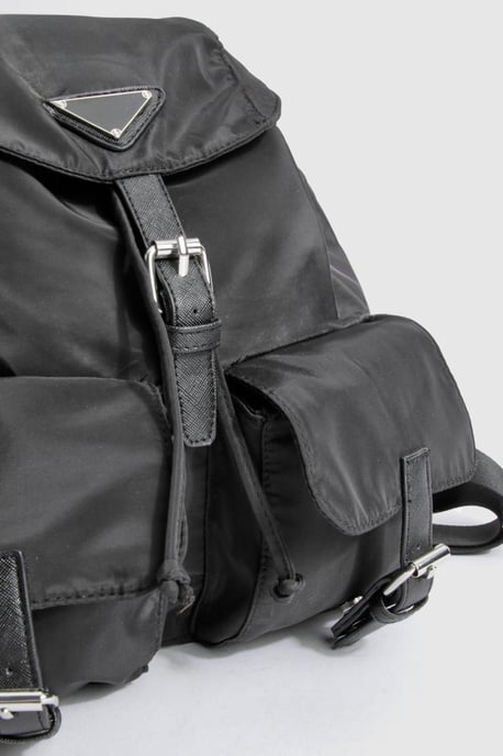 Double Pocket Nylon Rucksack Bag - Image 4