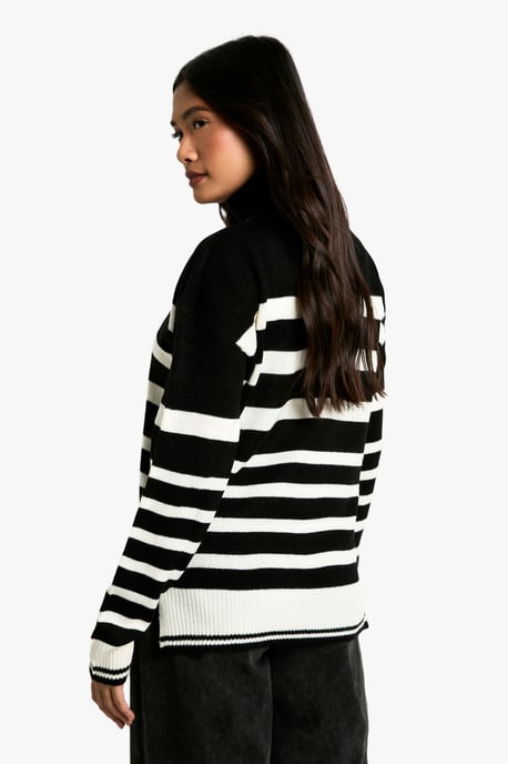Stripe Roll Neck Jumper - Image 2