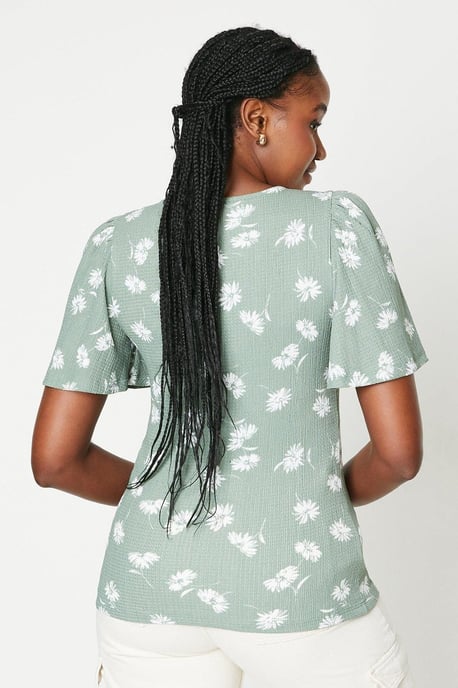 Floral Angel Flutter Sleeve Top - Image 3