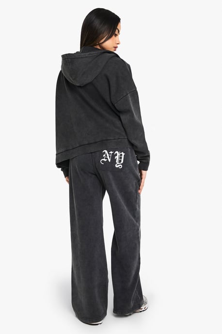 NY Embroidered Wide Leg Jogger - Image 2