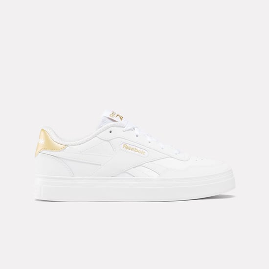 Women's Reebok Classics Court Advance Clip Trainers in White gold - Image 1