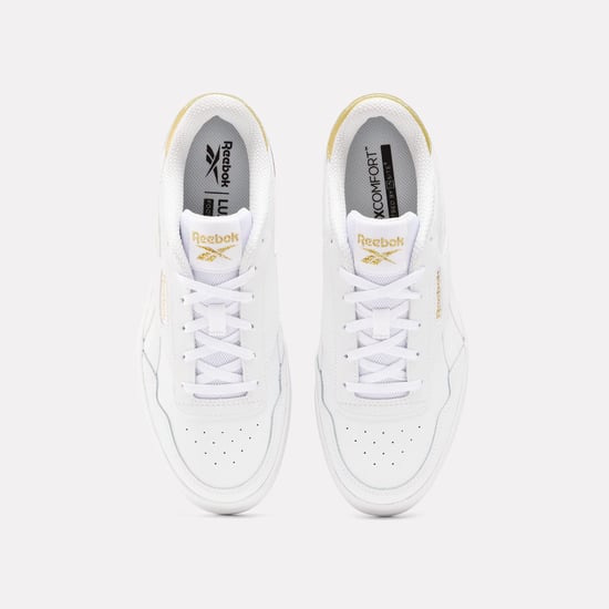 Women's Reebok Classics Court Advance Clip Trainers in White gold - Image 5