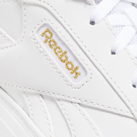 Women's Reebok Classics Court Advance Clip Trainers in White gold - Image 6