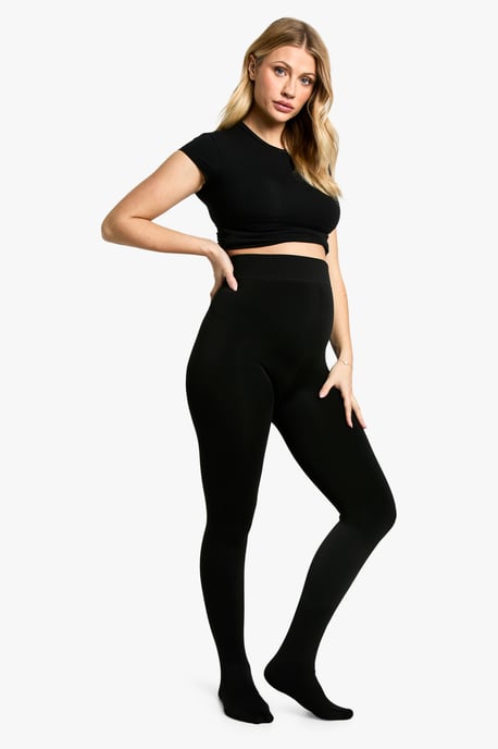 Maternity Thermal Bump Support Fleece Lined Tights - Image 3