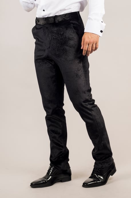 Heren Zwarte 3-Piece Fluwelen Trouw Tuxedo Formele Costume - Image 4