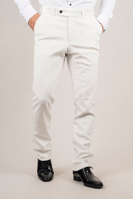 Men's White 3 Piece Velvet Wedding Tuxedo Formal Suit - Image 4
