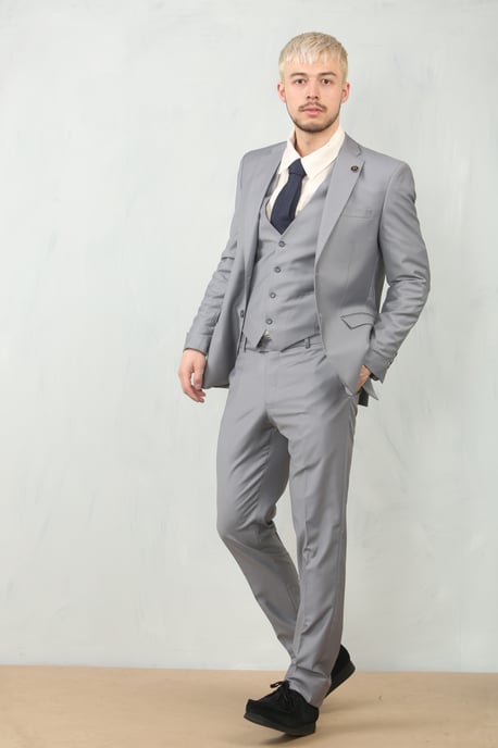 Heren Grijs 3-delig Formeel Klassiek Prom Suit Werkkleding - Image 2