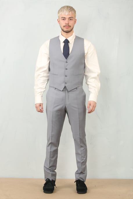 Heren Grijs 3-delig Formeel Klassiek Prom Suit Werkkleding - Image 4