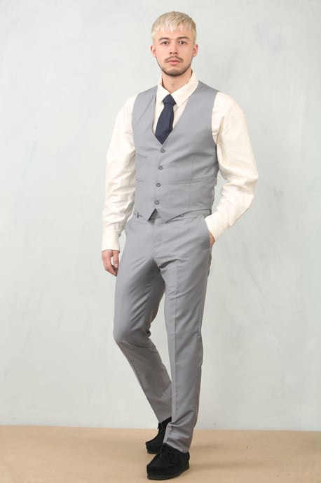 Heren Grijs 3-delig Formeel Klassiek Prom Suit Werkkleding - Image 6