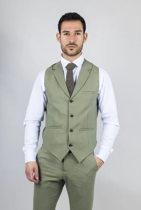 Heren Sage Tailor Fit 3-delig linnen zomertrouwpak - Image 3