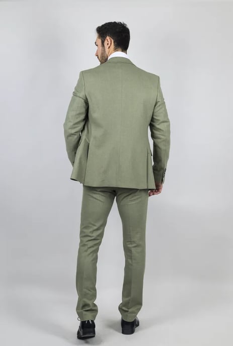 Heren Sage Tailor Fit 3-delig linnen zomertrouwpak - Image 4