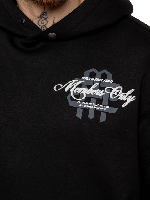 Enzo Milano Heren Oversized Bedrukte Hoodie - Image 3