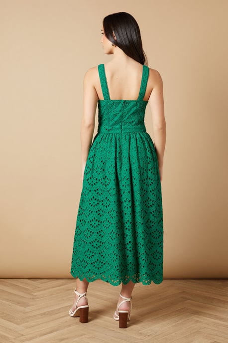 Embroidered Broderie Midi Dress - Image 4