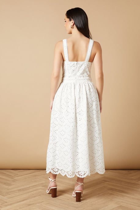 Embroidered Broderie Midi Dress - Image 4