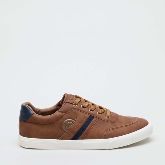 Men's Ben Sherman Scooper Stripe Trainers in Tan - Image 2