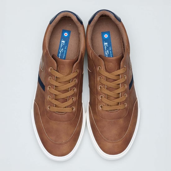 Men's Ben Sherman Scooper Stripe Trainers in Tan - Image 3