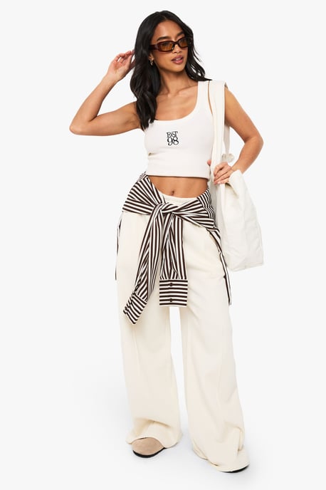 Petite Pintuck Detail Straight Leg Jogger - Image 1