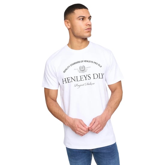 Henleys Mens Henclose Cotton T-Shirt (White) - Image 4
