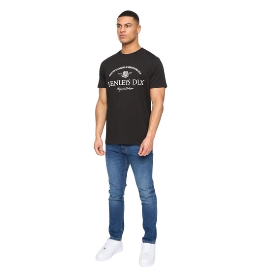 Henleys Mens Henclose Cotton T-Shirt (Black) - Image 3