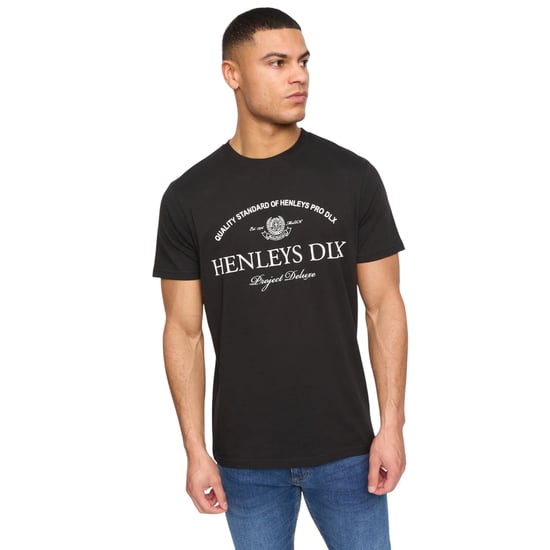 Henleys Mens Henclose Cotton T-Shirt (Black) - Image 4