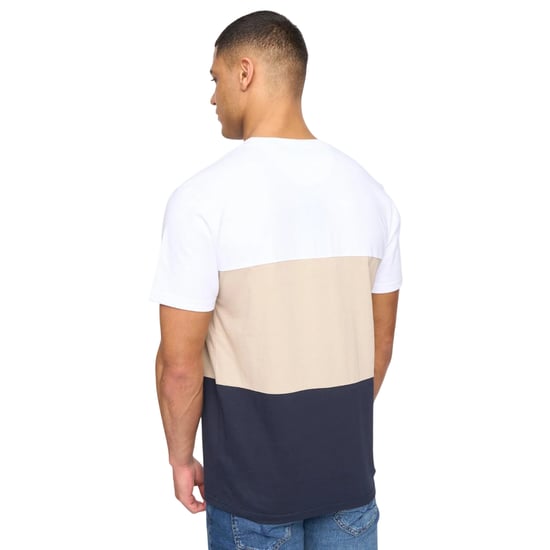 Henleys Mens Henpanel Colour Block Cotton T-Shirt (White) - Image 2