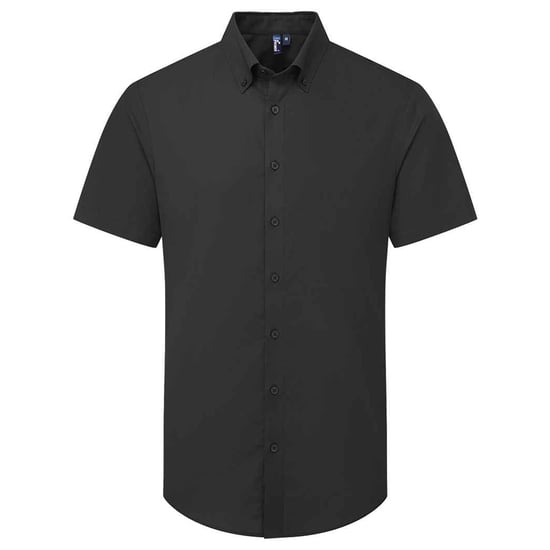 Premier Heren Supreme Oxford overhemd met korte mouwen (Zwart) - Image 1