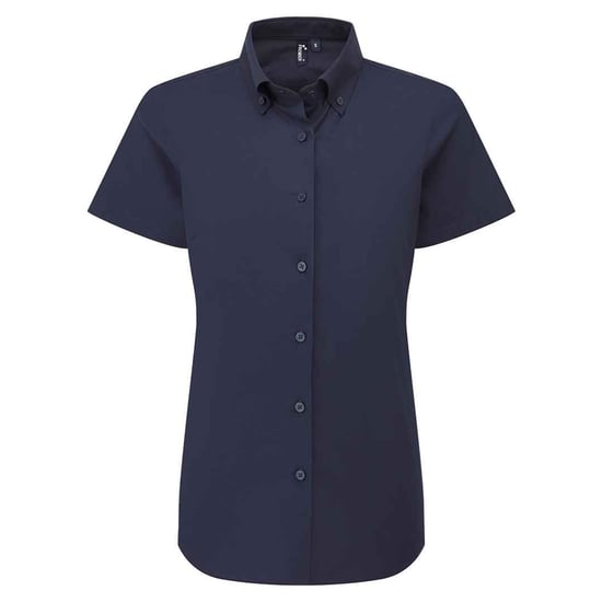 Premier Womens/Ladies Supreme Oxford Short-Sleeved Formal Shirt (Navy) - Image 1