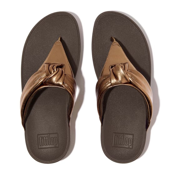 Women's Fit Flop Lulu Padded Knot Toe-Post Sandals in Bronze - Image 3