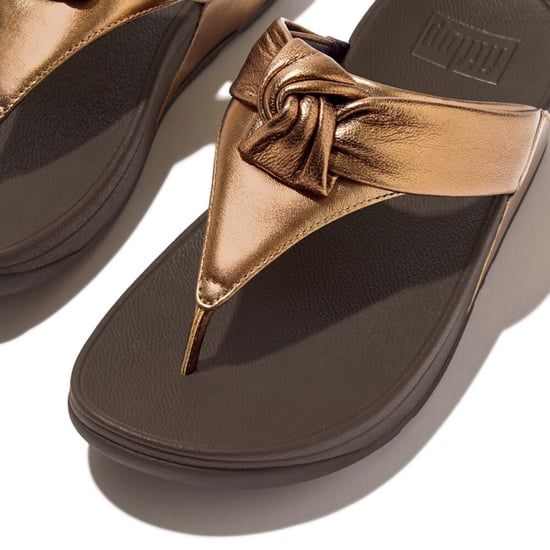Women's Fit Flop Lulu Padded Knot Toe-Post Sandals in Bronze - Image 4