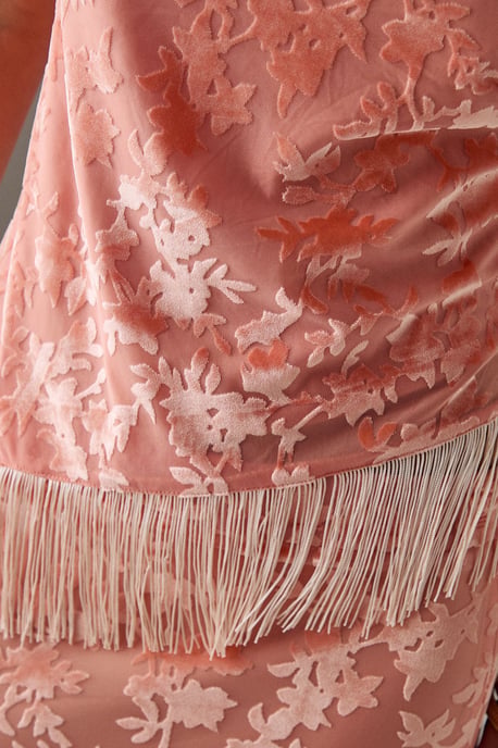 Devore One Shoulder Fringe Cami Top - Image 5